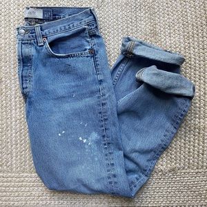 Gap high rise paint jeans